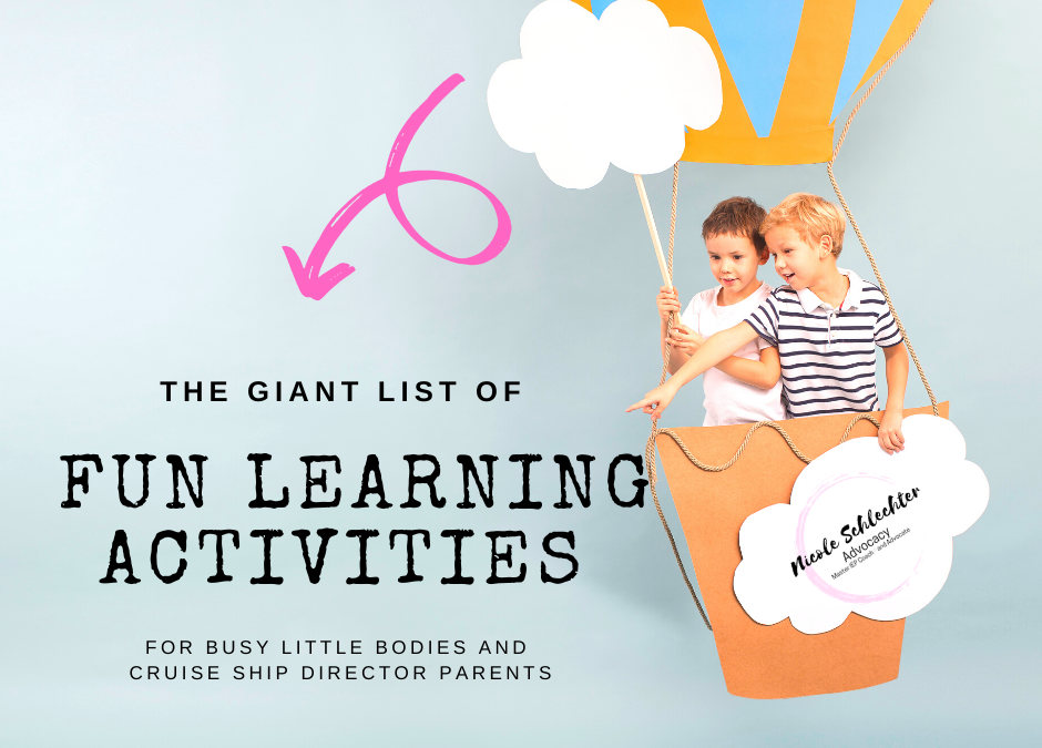 The Giant List of ACTUALLY Fun Educational Activities to do at Home.